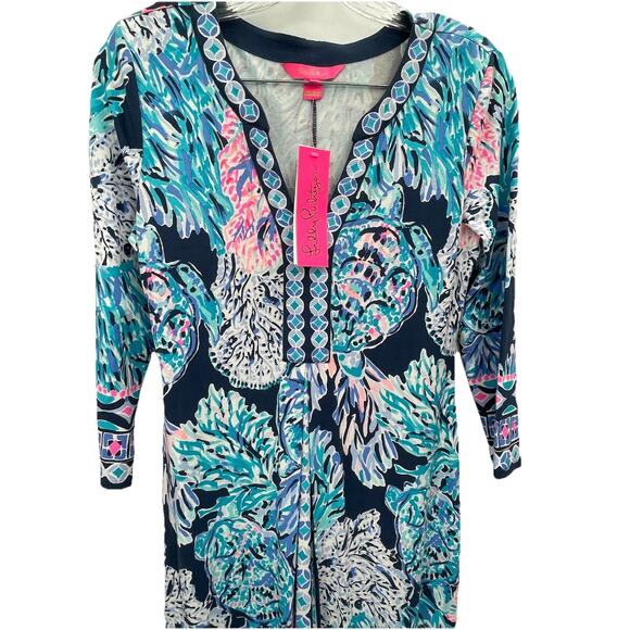 NWT Lilly Pulitzer Melli Maxi Dress Party In Paradise High Tide Navy Size XS - Picture 4 of 12